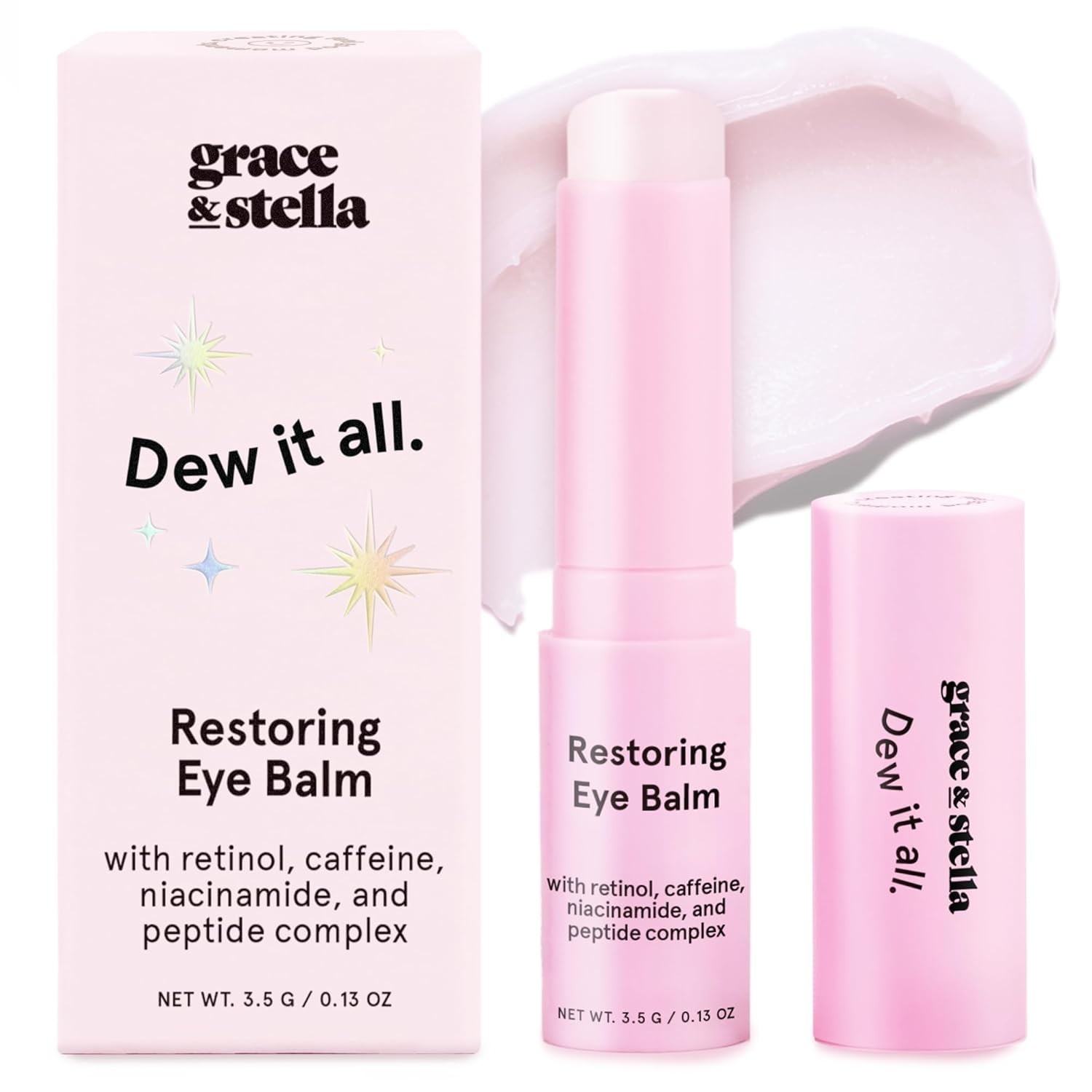 grace & stella Under Eye Brightener Balm Stick – Travel Size Toiletries –