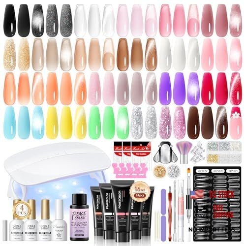 50Pcs Poly Nail Gel Kit with U V Light – 24 Colors – 16ml – 50pcs