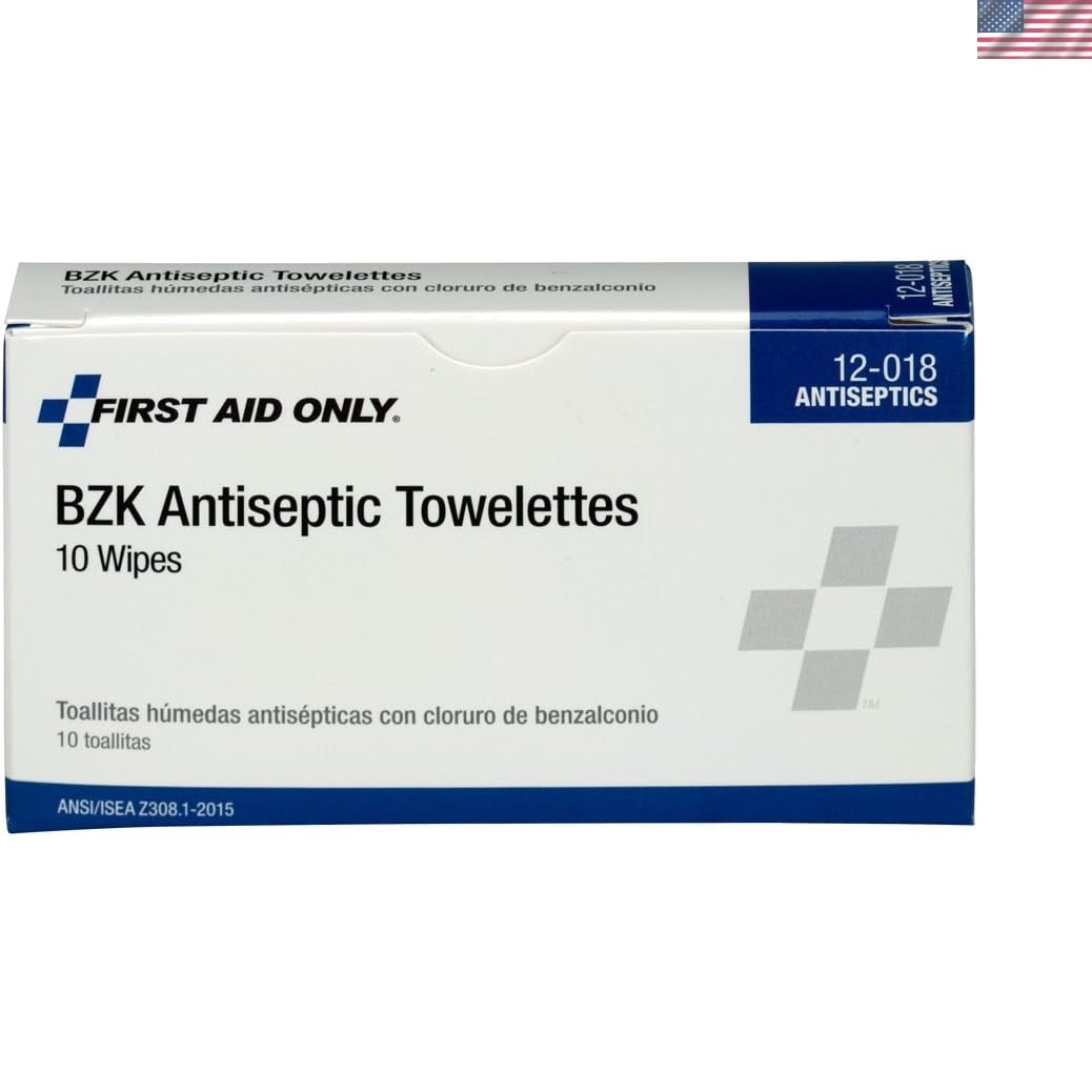 Benzalkonium Chloride Wipes – 10 Individually Wrapped Antiseptic Towelettes