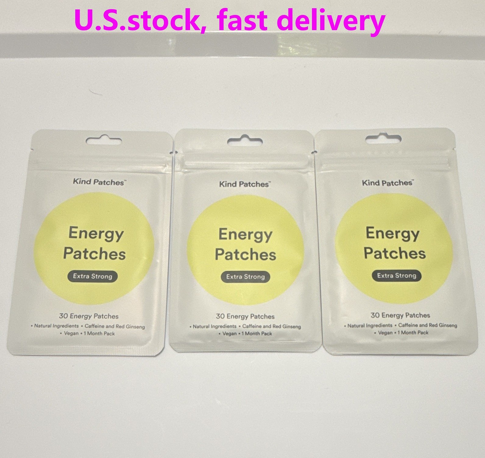 Kind Patches Extra Strong Energy Patches 3 Pack Bundle 90 Day Supply New