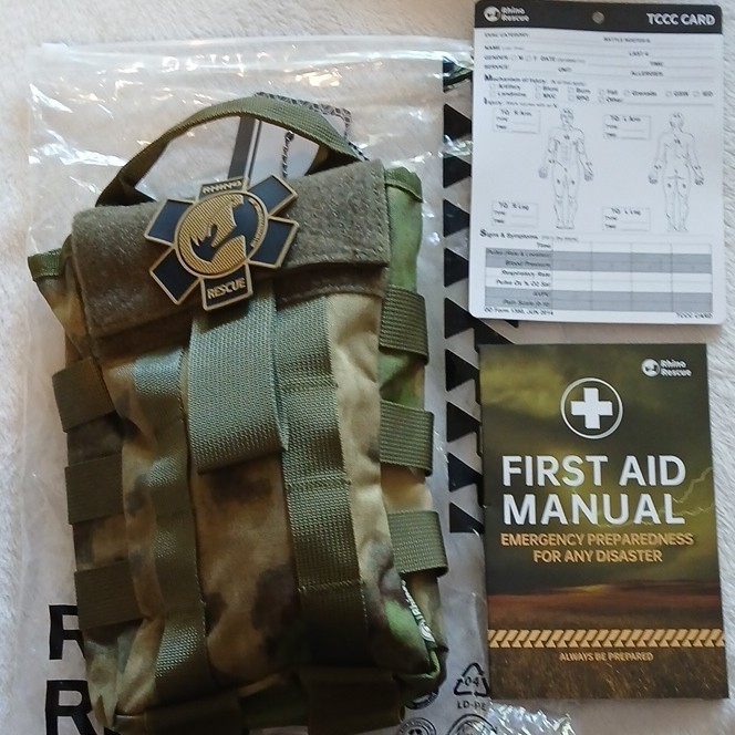 Rhino Rescue First Aid Set Emergency Treatment Kit Multicolor w/ Manual Blanket