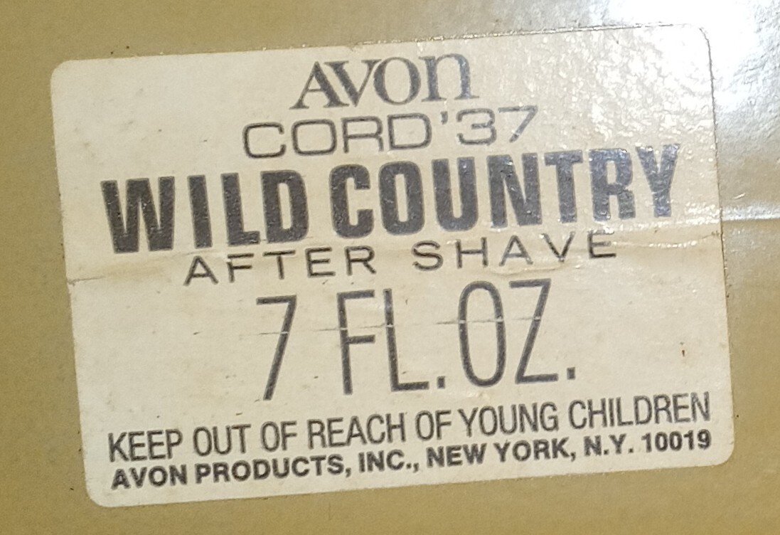 Avon Wild Country Men’s Aftershave Fluid 7 fl oz Cord ’37 in Box