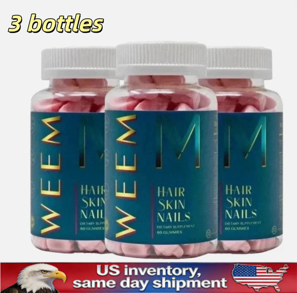 ( pack of 3 ) WEEM Hair Skin and Nails Gummies – Supports Healthy Hair