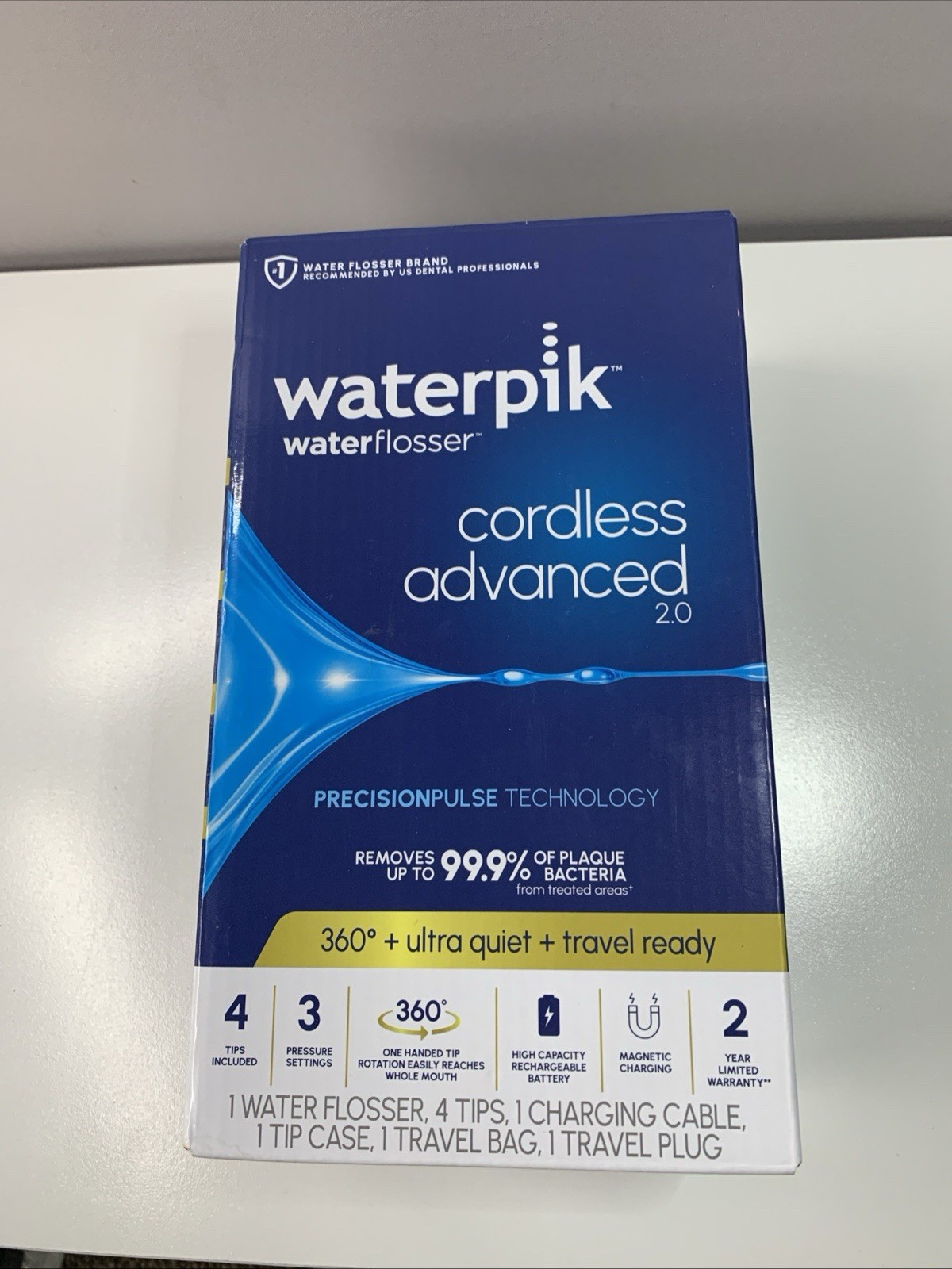 Waterpik WP-580 Cordless Advanced 2.0 Flosser White NO SIGN OF BEEN USED READ