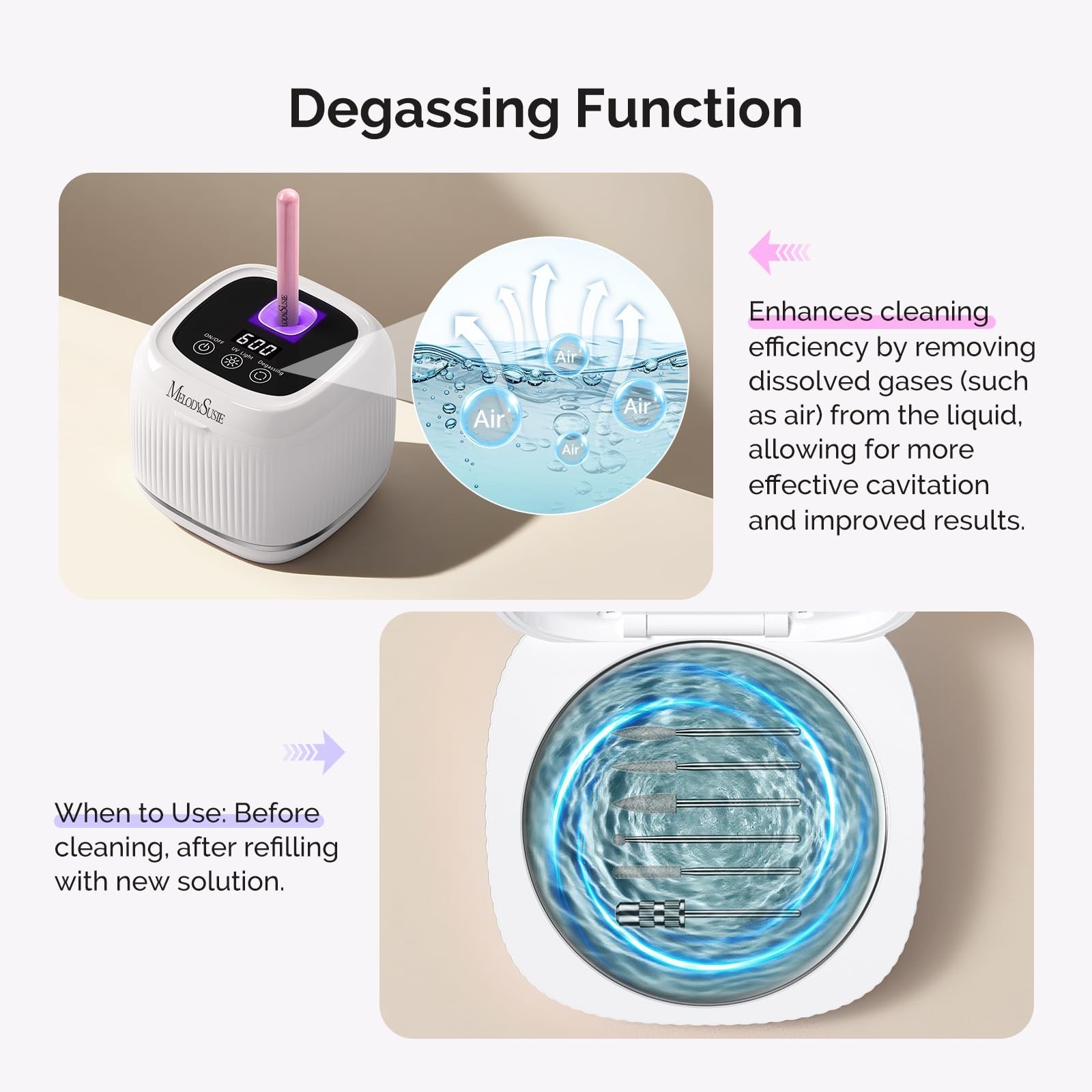 2-in-1 Nail Tool Cleaning Machine with 3 Timer Modes for Drill Bits & Brushes –
