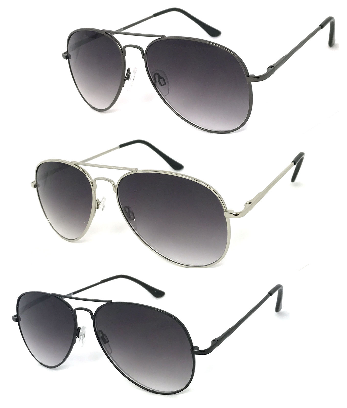 Retro Pilot Full Lens Magnified Tinted Sun Readers Reading Sunglasses UV400
