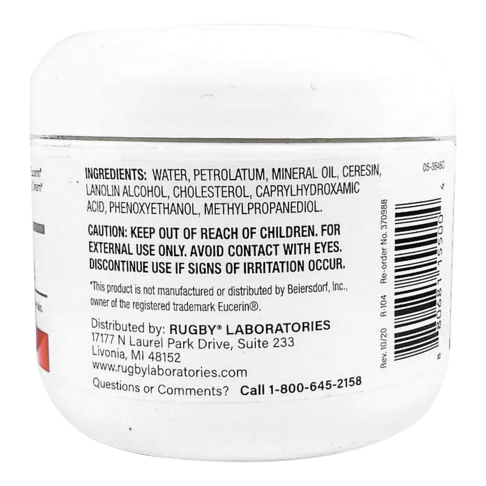 Major Rugby Minerin Creme Dry Skin Relief Hand and Body Moisturizer lotion 4 oz