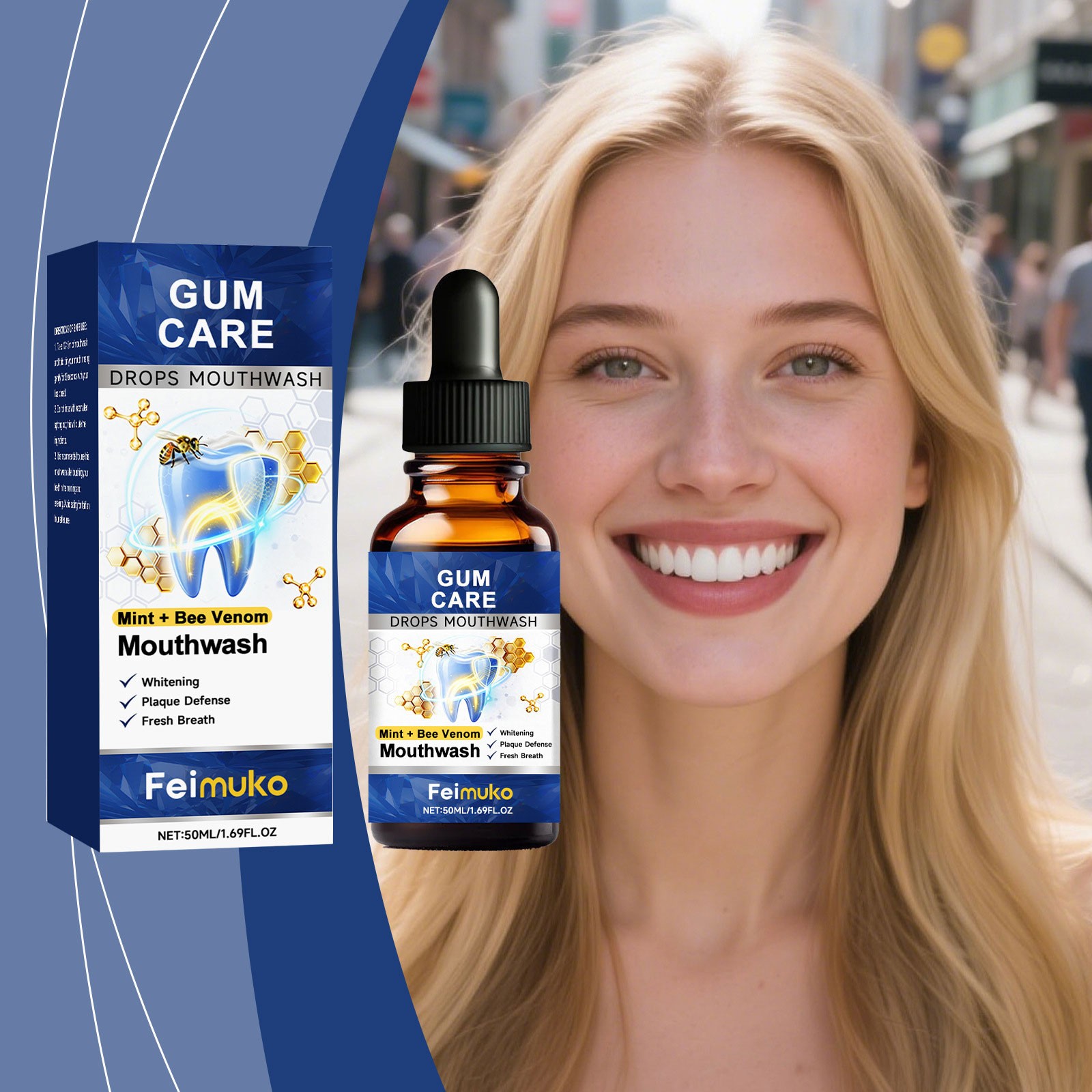 BeeTakt Drops Mouthwash, Natural Gum Therapy Drops 50ml