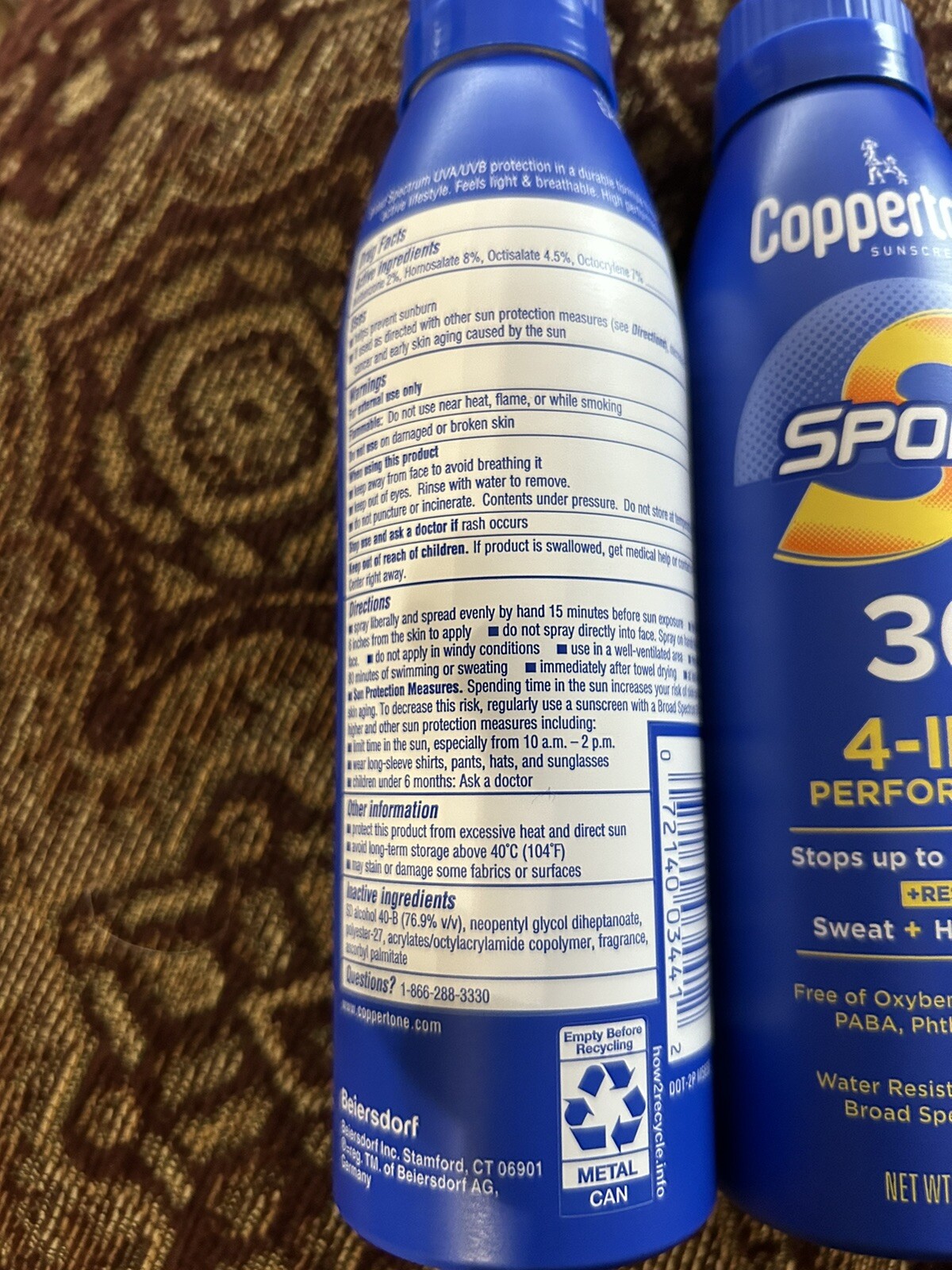 (3) Coppertone Sport Sunscreen Spray, SPF 30 Spray Sunscreen, 5.5 Oz, EXP 8/25