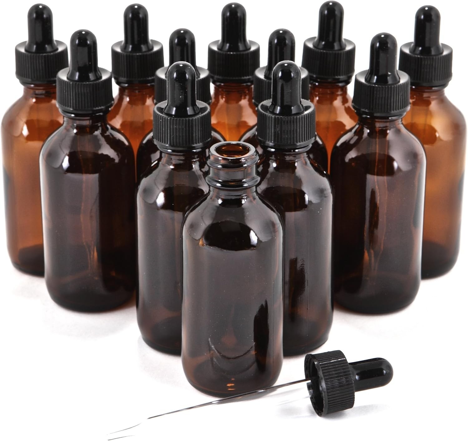 Tincture Bottles with Dropper 12 Pack 2 Oz Amber Glass Dropper Bottle