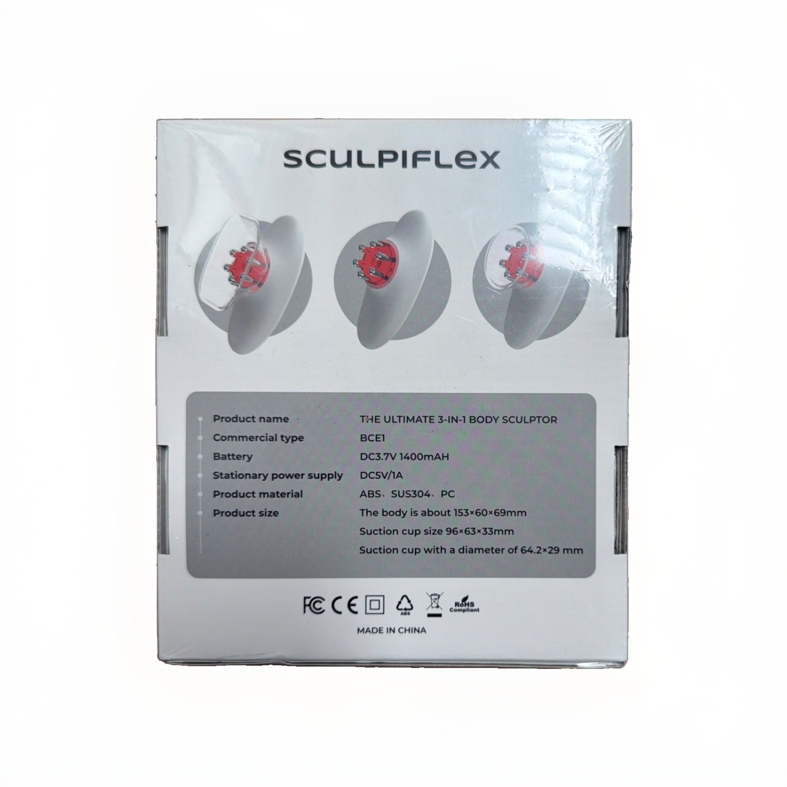 Sculpiflex Tone & Firm The Ultimate 3-in-1 Body Sculptor Red Light Cupping -NIB