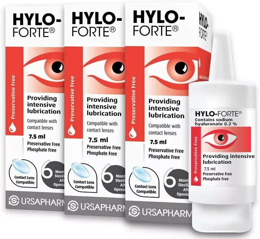 Hylo-Forte Intensive Lubricating Eye Drops X Pack of 3. Exp. October, 2026