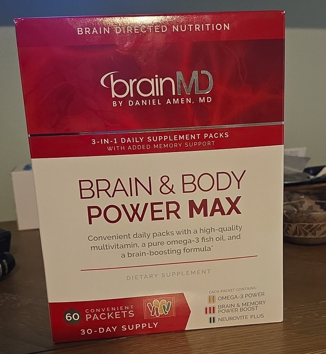 BrainMD Brain & Body Power Max 60 Packs Memory Support 07/2027
