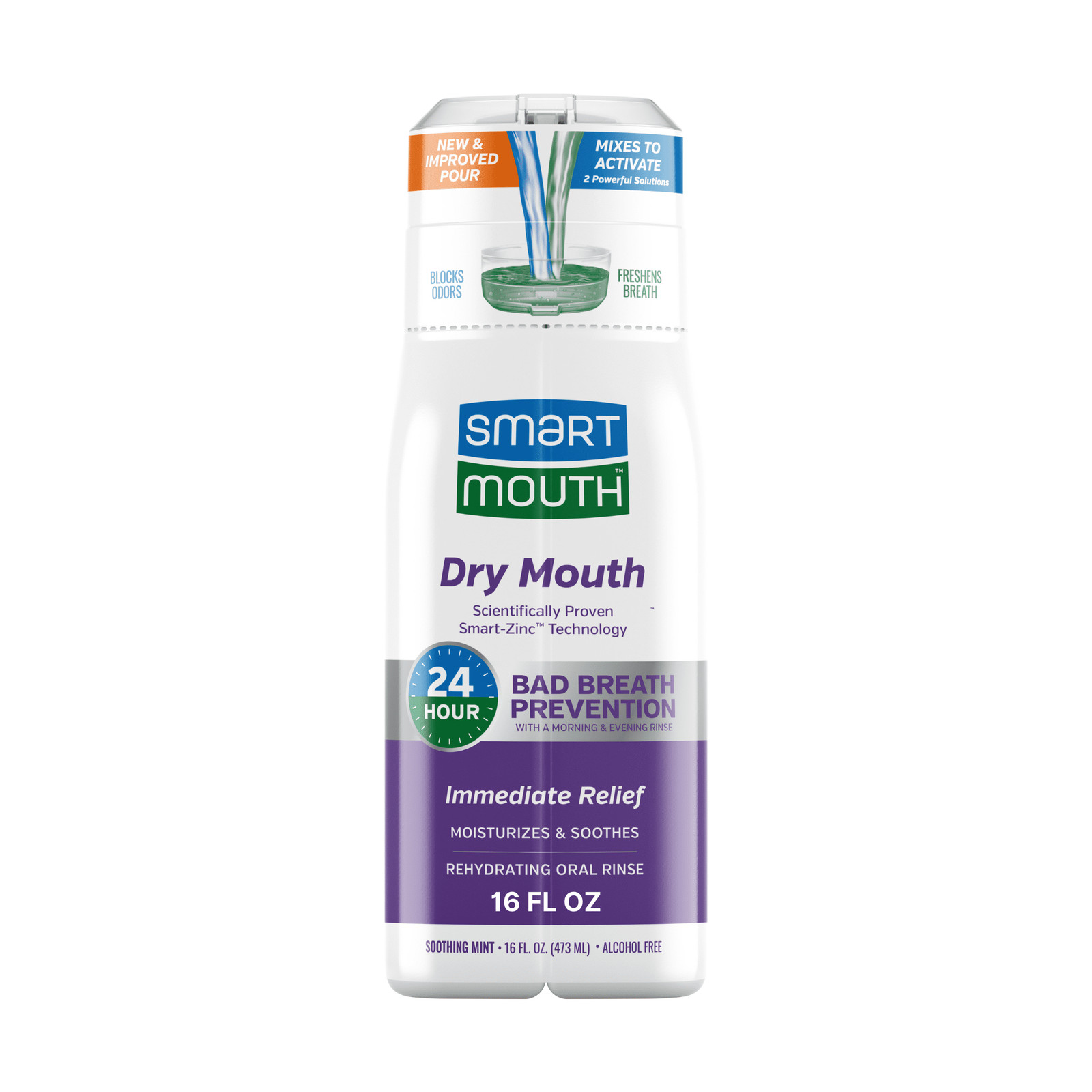 Dry Mouth Activated Breath Rinse 16 fl oz, Mint, Adult