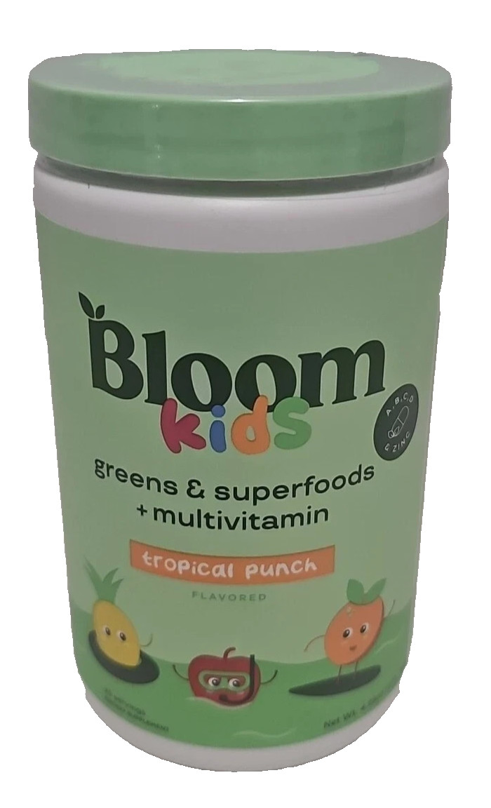 Bloom Kids~Greens & Superfoods +Multivitamin Powder •Tropical Punch Exp 05/2026