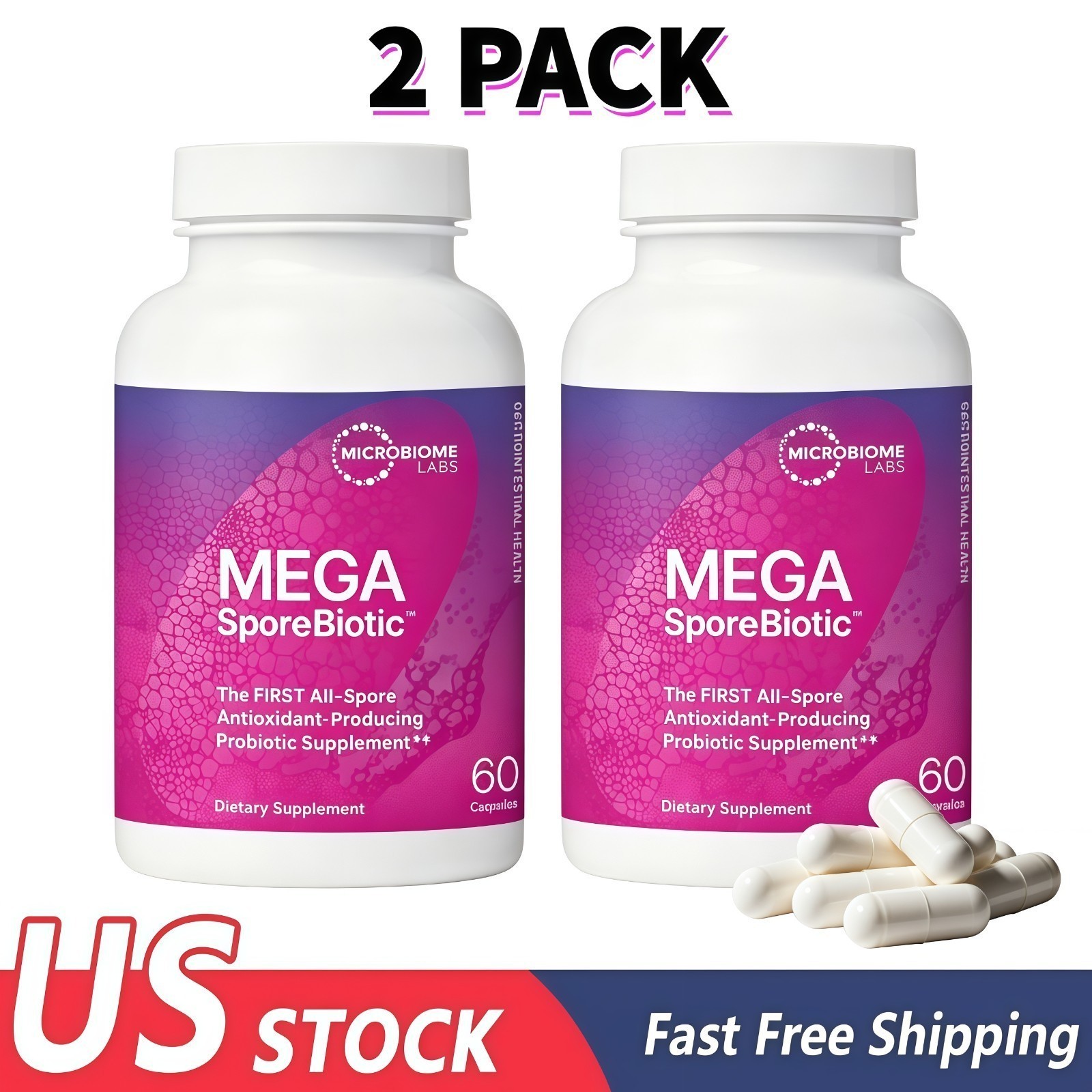1-3PACK Microbiome Labs MegaSporeBiotic | Spore-Based Probiotic for Gut Health