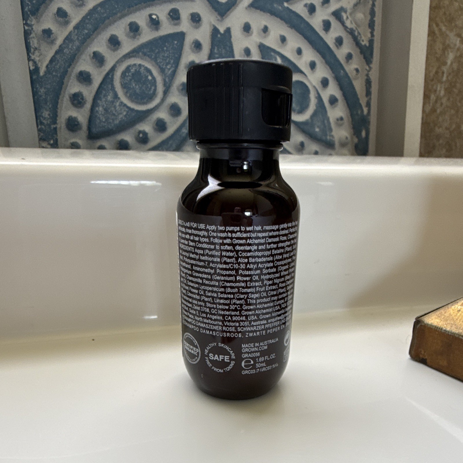 Grown Alchemist Shampoo Damask Rose Black Pepper Sage Cruelty-Free 50 mL