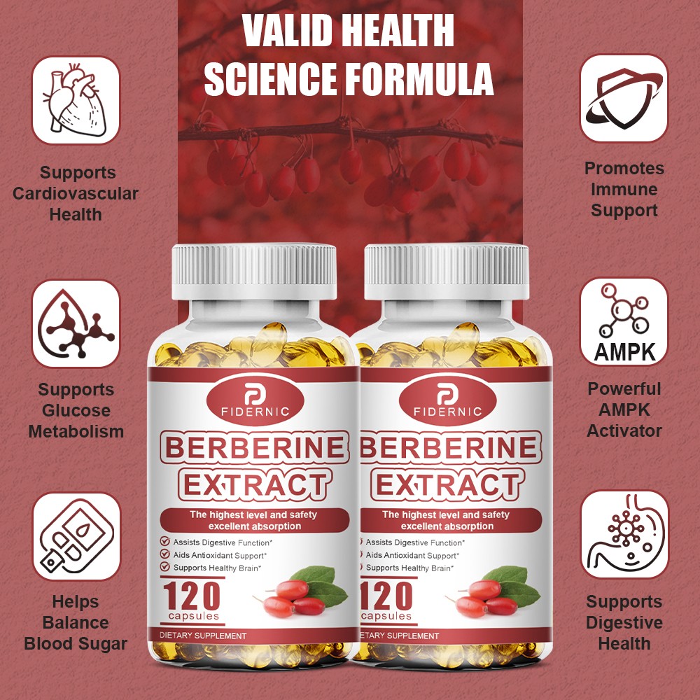 120 Premium Berberine HCL High Potency Anti-inflammatory,Blood Sugar Support