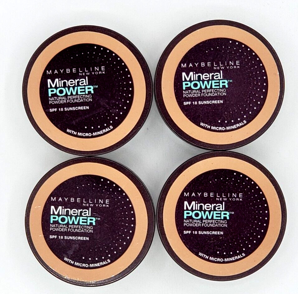 LOT OF 4 MAYBELLINE LOOSE MINERAL POWER FOUNDATION -CLASSIC IVORY LIGHT 2 (.14oz