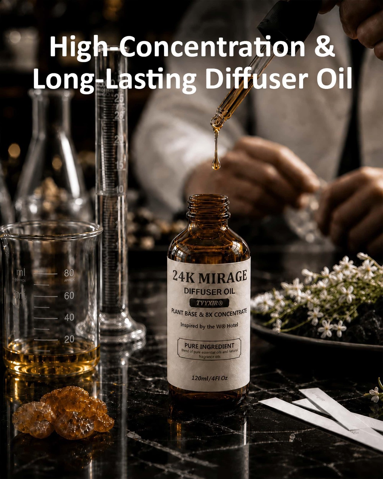24K Aroma Diffuser Oil – Citrus, Lemongrass & Jasmine Blend – Long-Lasting Essen