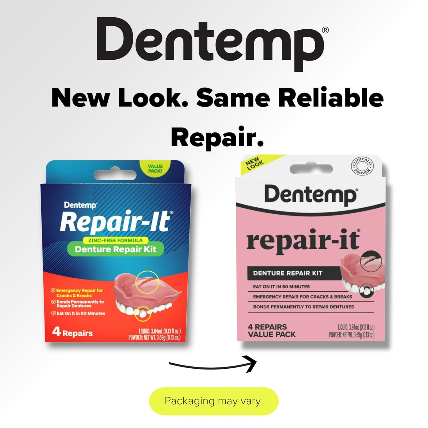 Dentemp Repair Kit – Repair-It Advanced Formula Denture Repair Kit – Repairs Bro