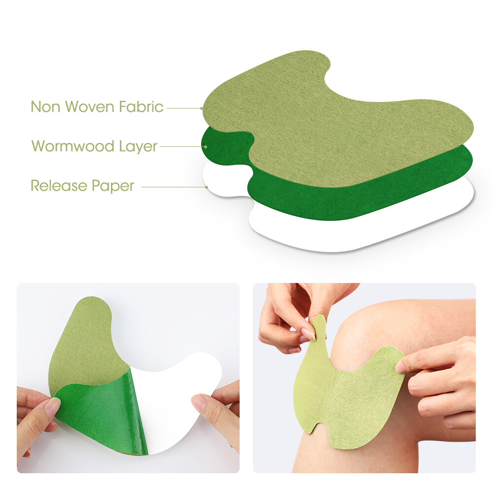 120Pcs Herbal Knee Patch Wormwood Plaster for Knee Support & Muscle Pain Relief