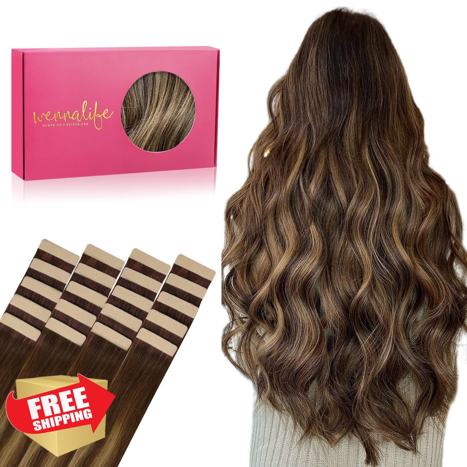 Wennalife Balayage Chocolate Caramel Tape Ins 12 Inch 40g