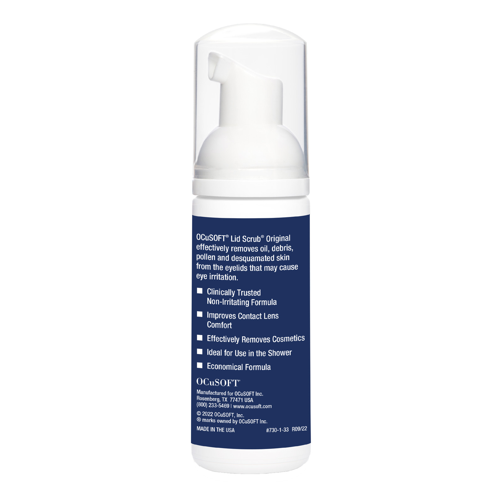 OCuSOFT Lid Scrub Original Foaming Mild Eyelid Cleanser 50 Milliters