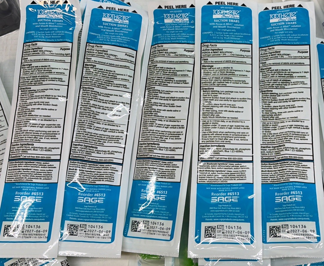 Lot Of 20 Packs Sage Toothette Oral Care , Suction Swab Kit Ready to Use , #6513