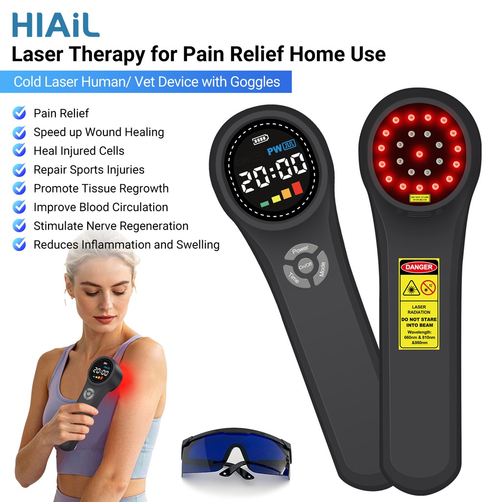 Handheld 1760mW LLLT Laser NIR Light Physiotherapy Device for Body Pain Relief
