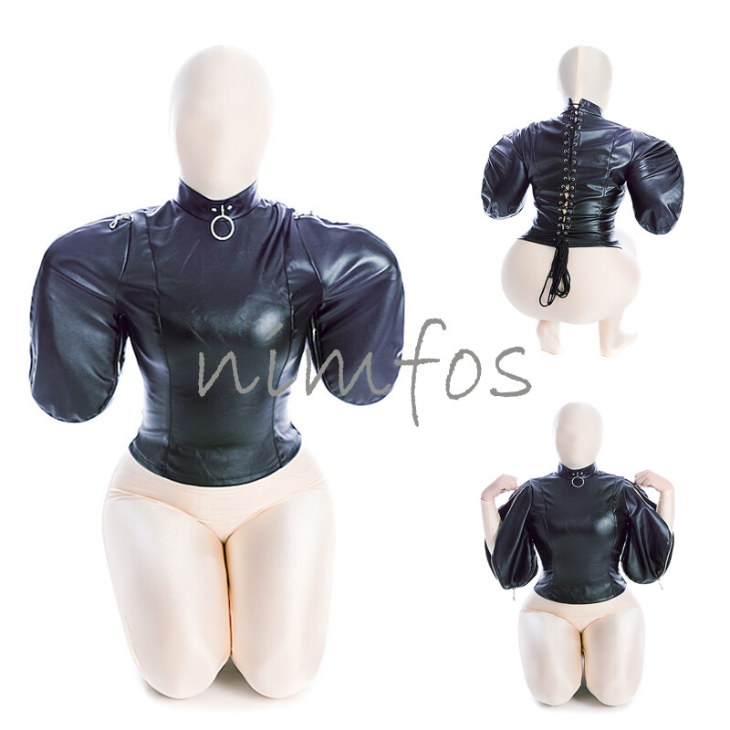 Leather Restraint Straitjacket Double Arm Binder Restraint Slave Play Binding