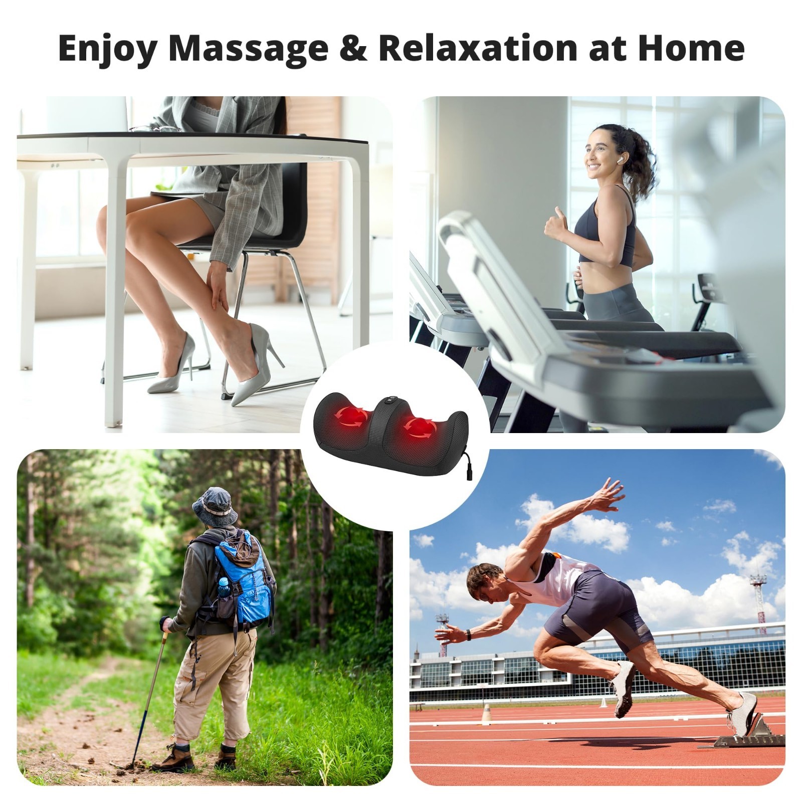 Foot Massager with Heat & Roller – Deep Tissue Relief for Plantar Fasciitis, Neu