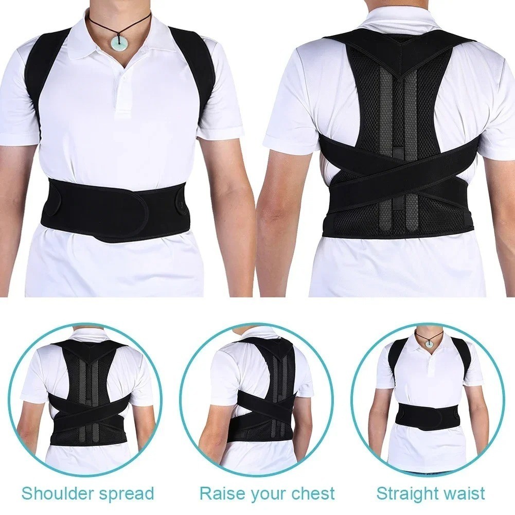 Adjustable Posture Corrector Low Back Support Shoulder Brace Belt For Men Women