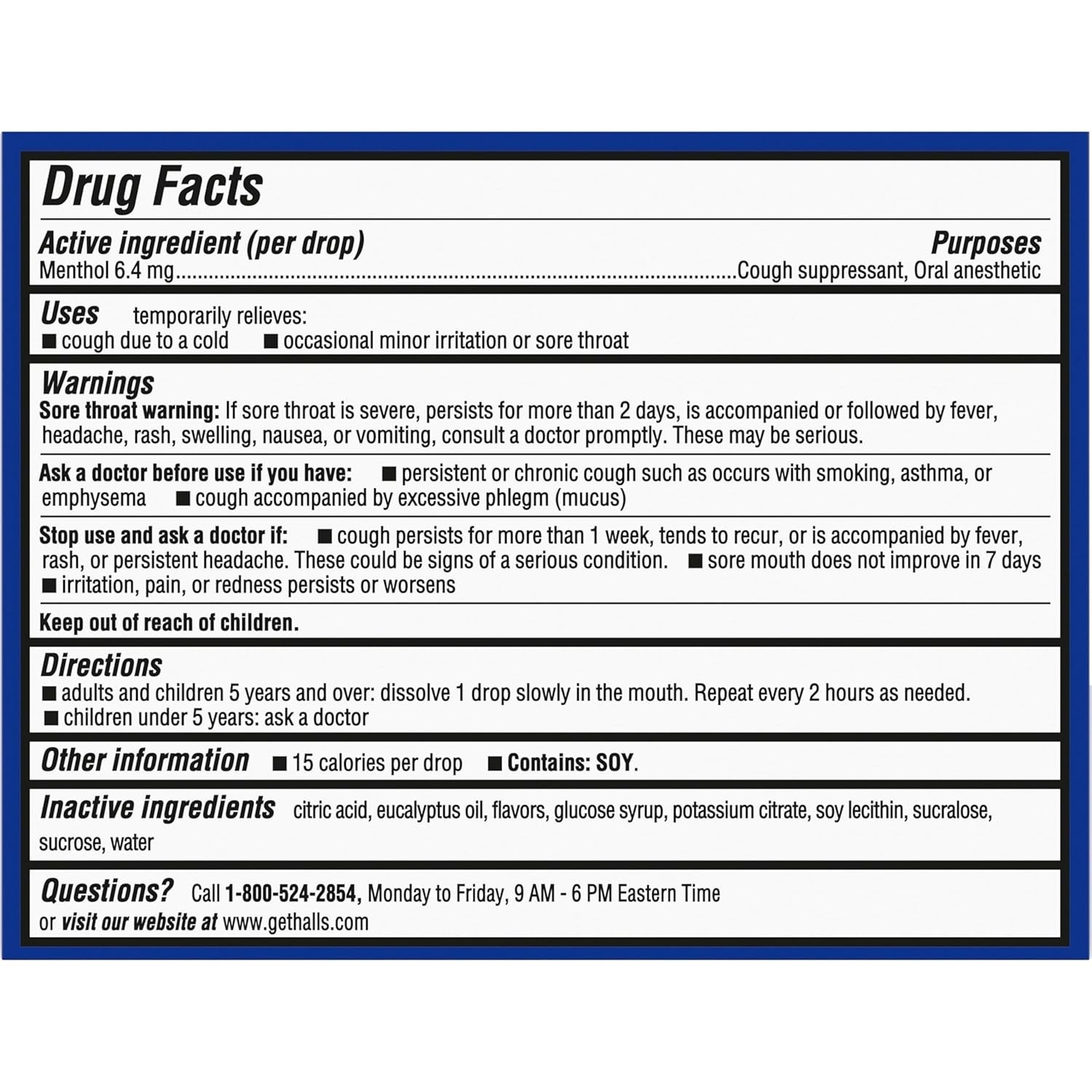 HALLS Cough & Throat Relief Mentho-Lyptus Cough Drops, 180 ct