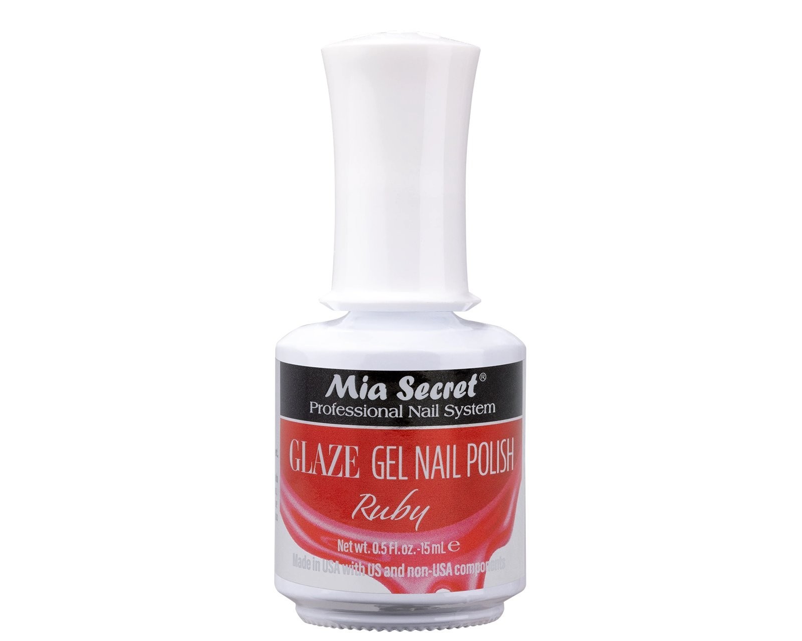 Mia Secret Glaze Gel Nail Polish- Salon Quality, 21 Days Shine-Ruby (0.5oz)