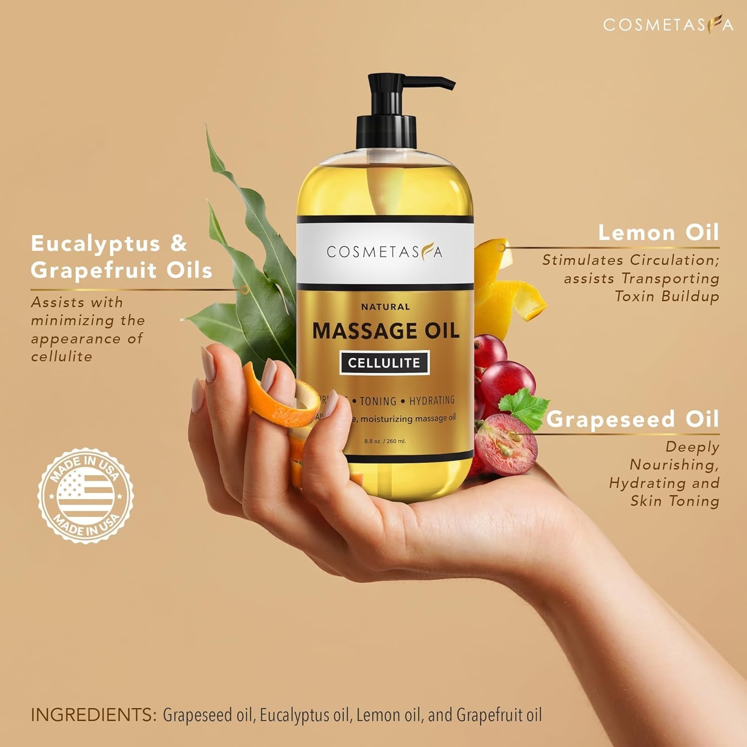 2-Pack Natural Cellulite Treatment Oil and Hot Cream for Effective Results