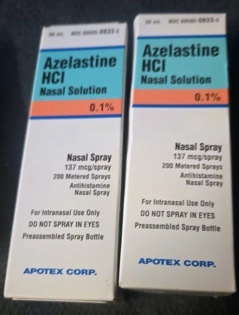 NEW Lot Of 2 Azelastine Allergy Relief Nasal Spray Exp. 04/2027 & 03/2028