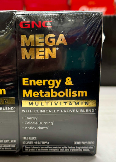 GNC Mega Men MultiVitamin Energy and Metabolism Mental Focus 180 Tablets