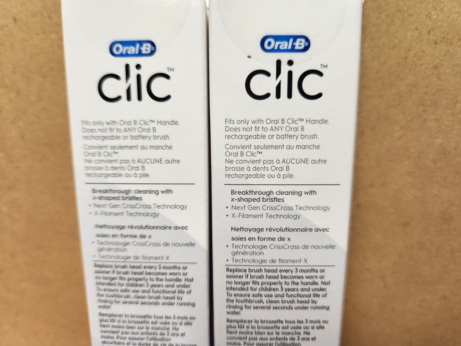 Oral B Clic Brush Heads Replacement Brush Head Black 2 Pack Lot Of 2 NEW