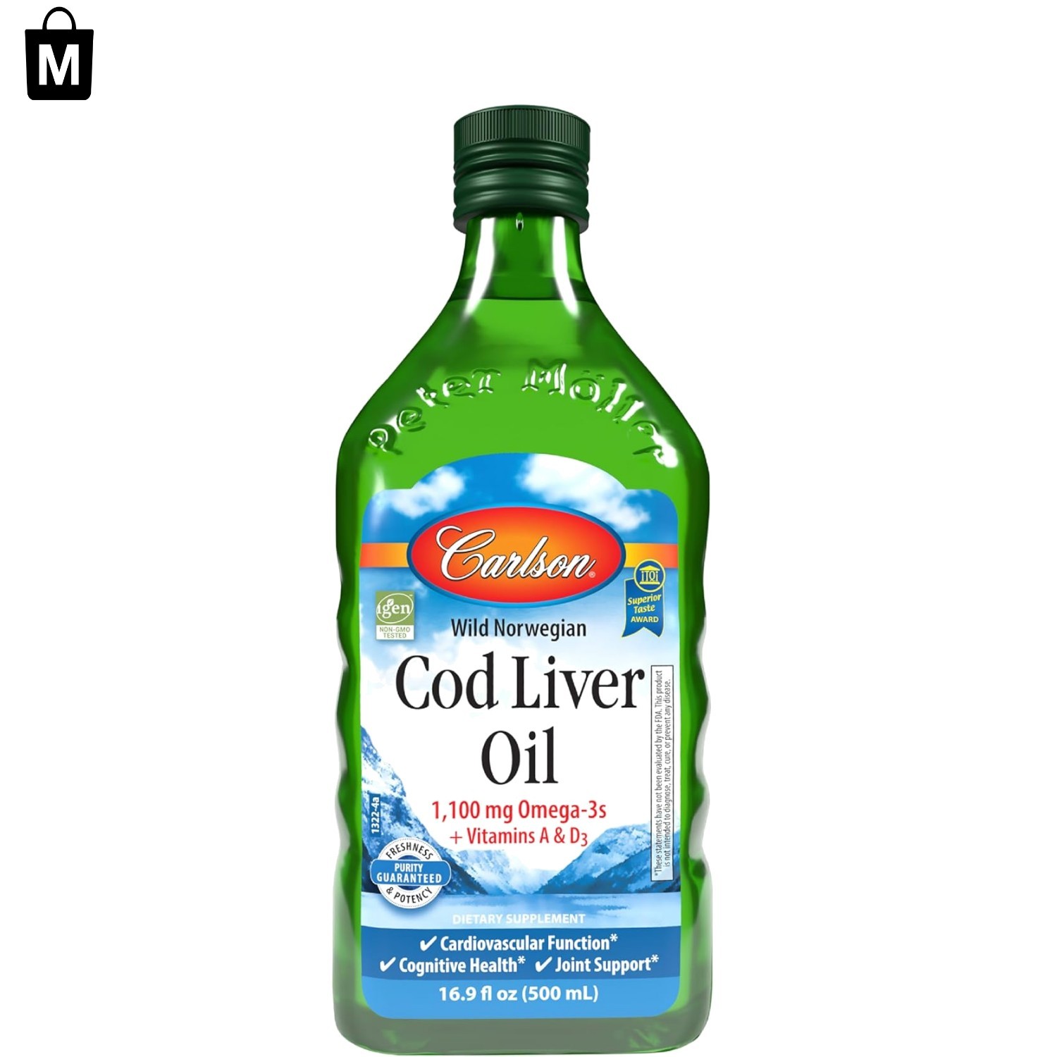 Sustainably Sourced Cod Liver Oil – 1100 mg Omega-3s for Heart & Joint Health