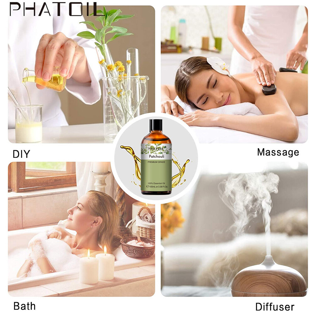 Patchouli Essential Oil 100ML,Pure Patchouli Oil for Diffuser，Massage,DIY Candle