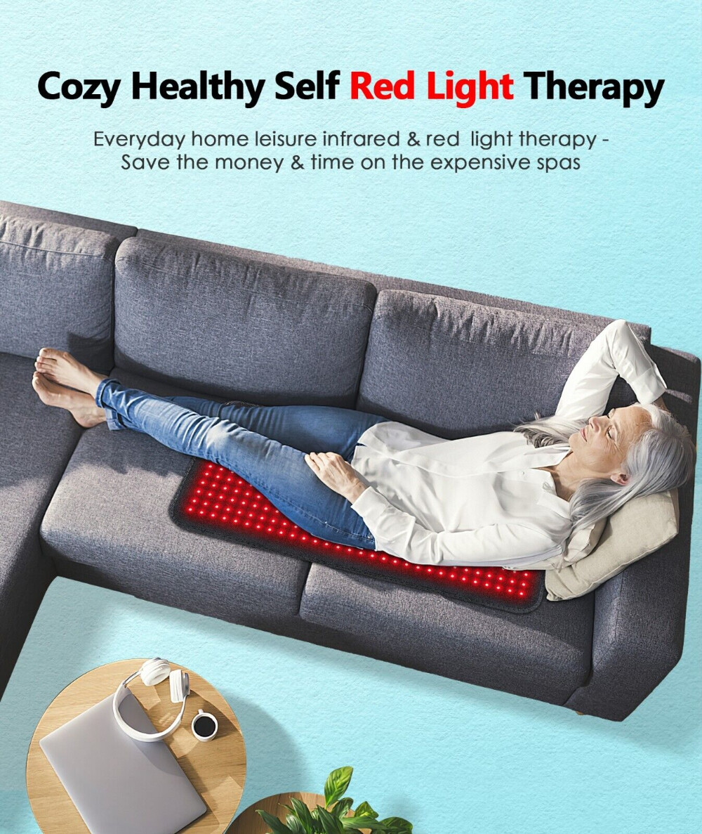 LED Red Light Therapy Pad Infrared Full Body Mat Device Back Muscle Pain Relief