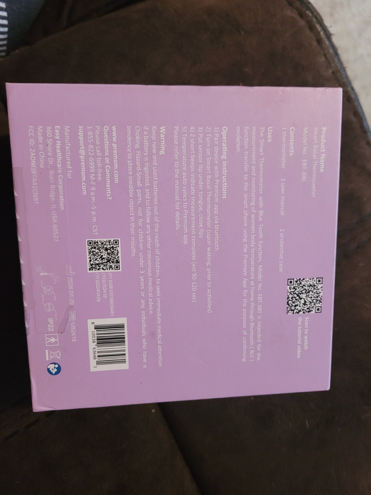 Smart Basal Body Thermometer for Ovulation: Long-Tip for Hands-Free, Digital Ovu