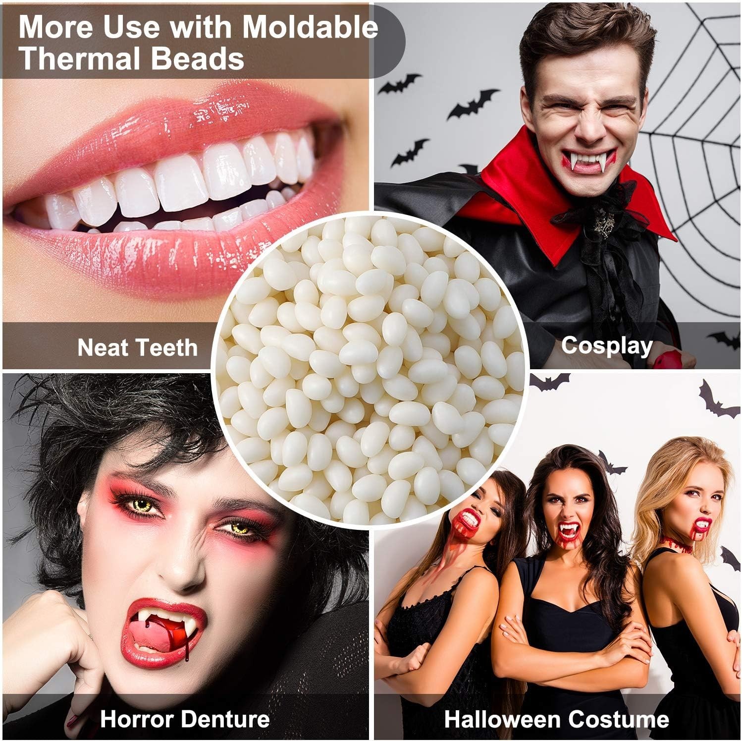 Instant Tooth Repair Kit: 100g Moldable Beads for Halloween Fangs or DIY Fixes