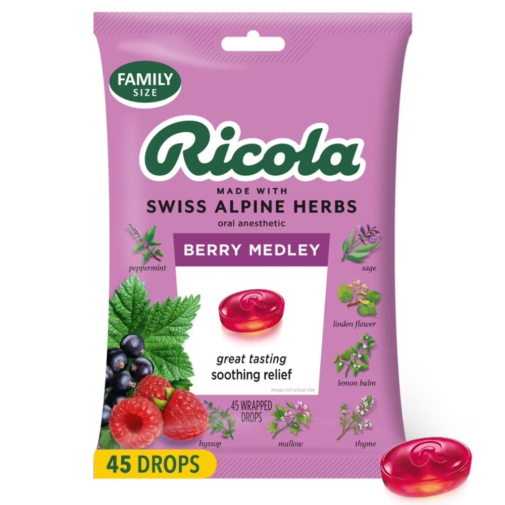 Berry Medley Throat Drops for Everyday Soothing Sore Throat Care, Value Pack,
