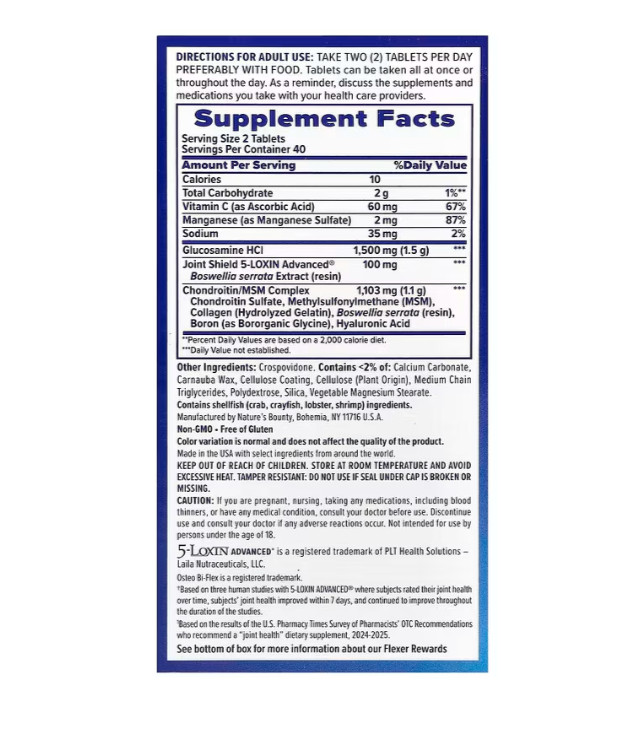 Osteo Bi-Flex Triple Strength(5), Glucosamine Chondroitin, 40ct, NEW