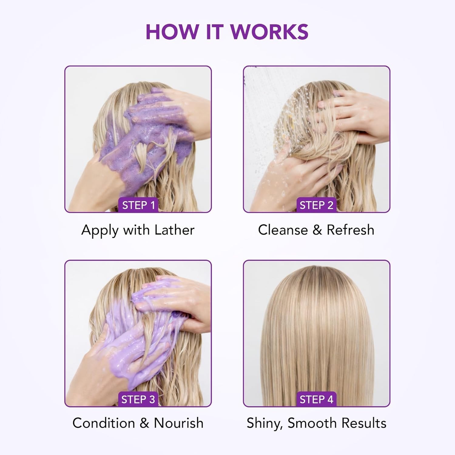 Deep Moisturizing Purple Shampoo & Conditioner Set – Color Enhancement 16 Fl Oz