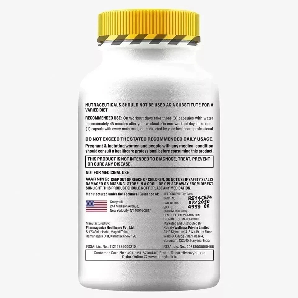 CrazyBulk Natural Lean Mass & Strength Support 60 Capsules Free Fast Shipping