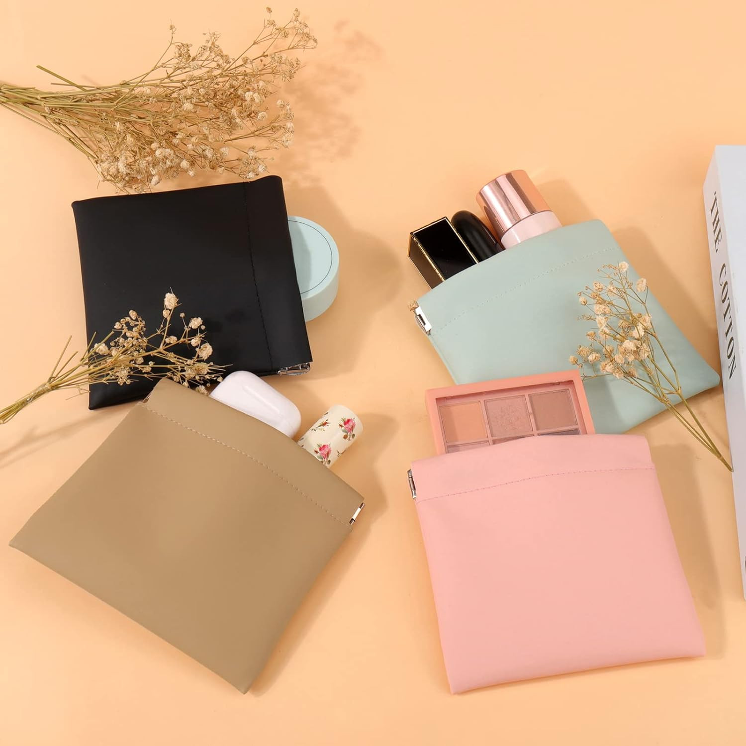 BUSOHA 4 PCS Small Makeup Bag for Purse, Mini Portable Cosmetic Bags for Women,