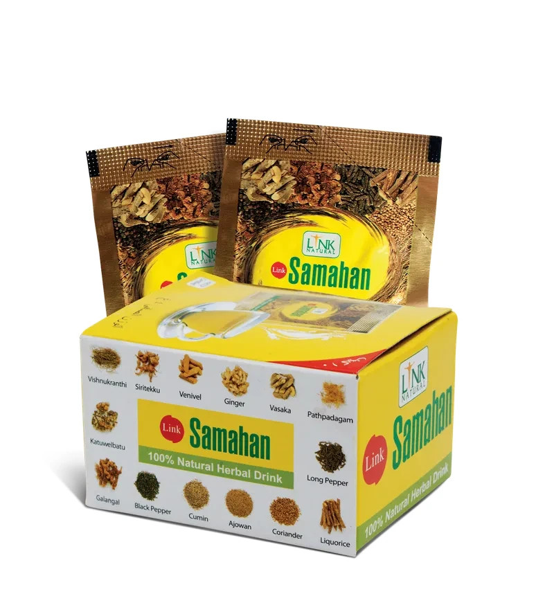 Sri Lanka Herbal Tea, Link Samahan, Ayurvedic, Cold, Flu, Supplement, 30 Sachets